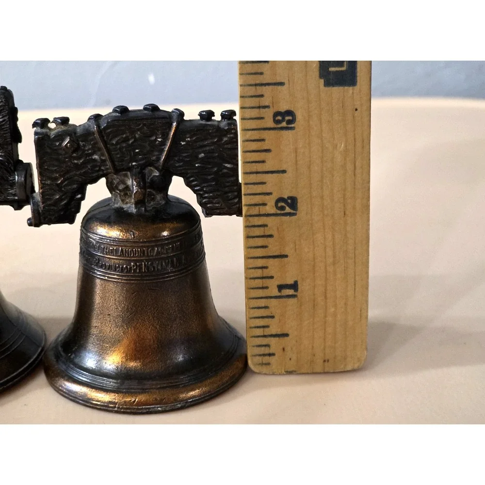 Vintage Paperweight Souvenir Copper Metal Liberty Bell Good Sounding Dinner Bell